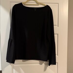 Ann Taylor Black Bell Sleeve Blouse